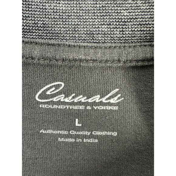 Casuals Roundtree & Yorke Men's L Gray Knit Button Pullover Sweater Henley Winte - Picture 5 of 13